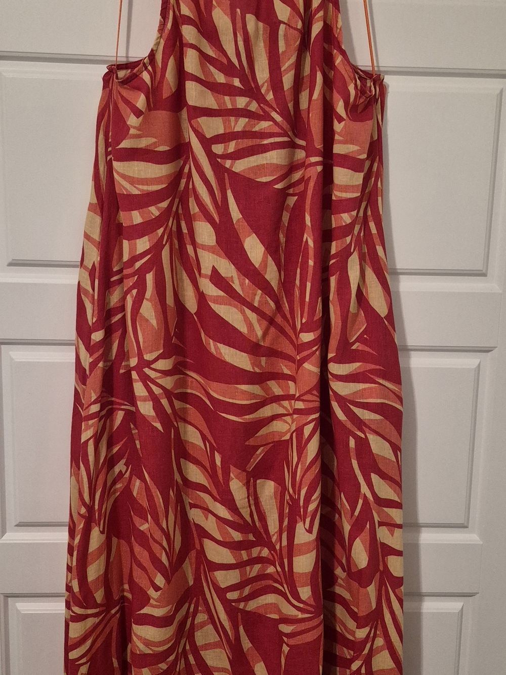 Tahari Fuschia/Pink/Beigw Tropical Print Maxi Dress - Picture 3 of 3